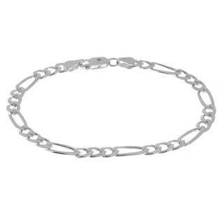 Sterling Essentials Sterling Silver 7 inch Diamond Cut Figaro Bracelet (3mm) Sterling Essentials Sterling Silver Bracelets