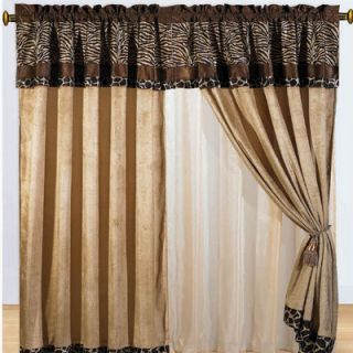 DownTown Company Zebra Micro Fur Rod Pocket Curtain Panel Pair