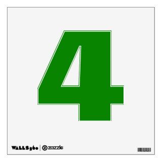 Number Four (4) to Match the Snowflakes on Green Wall Decals