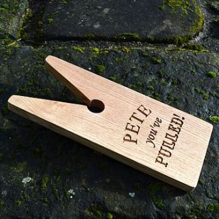 personalised oak you've pulled boot jack by winning works