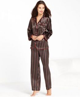 Jones New York Printed Satin Top and Pajama Pants Set   Lingerie   Women