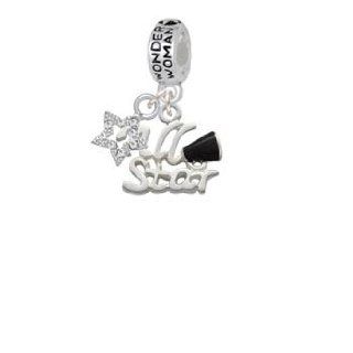 All Star with Black Megaphone Wonder Woman Charm Bead with Crystal Star Delight Jewelry Jewelry