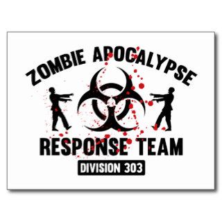 Zombie Apocalypse Response Team Post Cards