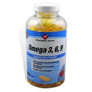 Member's Mark Omega 3, 6, 9 Dietary Supplement 1000 Mg, Soft Gels, 325 Count Health & Personal Care