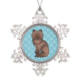 Chocolate With Copper Eyes Persian Cat Ornament