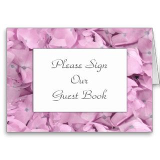 Guest Book Sign In Card in Pink and Gray