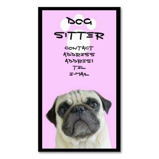 Pug Dog sitter business card
