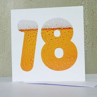 beer birthday age 18 card by the sardine's whiskers