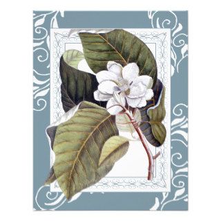Elegant White Magnolia Southern Belle Wedding Custom Announcement