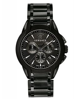 Versace Watch, Mens Swiss Chronograph Character Black PVD Stainless Steel Bracelet 52x43mm M8C60D008 S060   Watches   Jewelry & Watches
