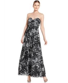 Calvin Klein Strapless Metallic Dot Gown   Dresses   Women