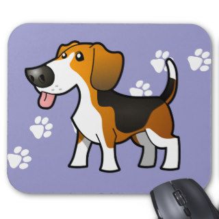 Cartoon Beagle (tricolor) Mouse Pad