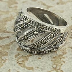 Sterling Silver Marcasite Art Deco Ring (Thailand) Rings