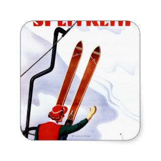 Flexible Flyer Splitkein Wooden Skis Promo Square Sticker