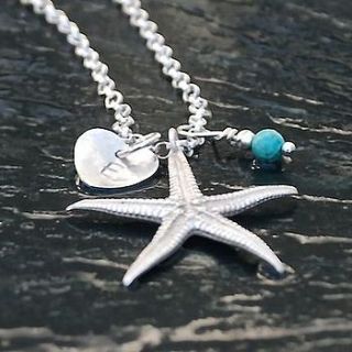 handmade silver starfish birthstone necklace by penelopetom direct ltd