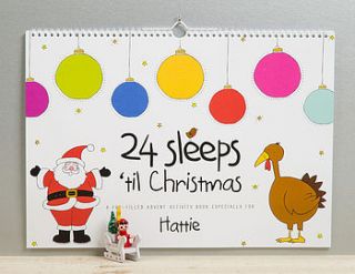 personalised 24 sleeps christmas advent book by the letteroom