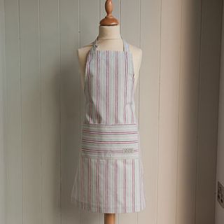 organic grey and red stripe childrens apron by ochre & ocre
