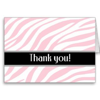 Pink Zebra Print Thank You card