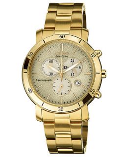 Citizen Womens Chronograph Drive from Citizen Eco Drive Gold Tone Stainless Steel Bracelet Watch 41mm FB1342 56P   Watches   Jewelry & Watches