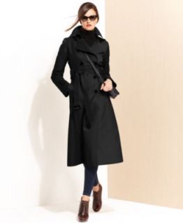 London Fog Petite Hooded Belted Maxi Trench Coat   Coats   Women