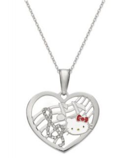 Hello Kitty Sterling Silver Necklace, Enamel Kitty Face Love Pendant   Necklaces   Jewelry & Watches