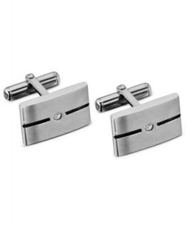 Stainless Steel Cuff Links, Diamond Accent Cuff Links   Jewelry & Watches