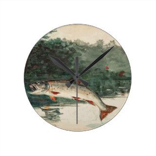 Leaping Trout Homer Wallclocks