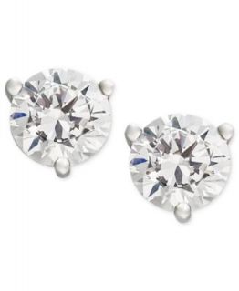 Diamond Earrings, 14k White Gold Black Diamond Stud Earrings   Earrings   Jewelry & Watches