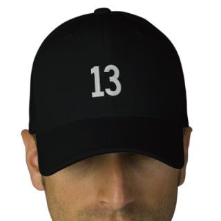 sports number 13 embroidered hats