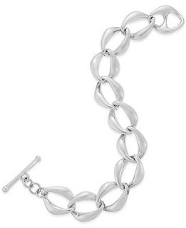 Sterling Silver Bracelet, Polished Link Toggle Bracelet   Bracelets   Jewelry & Watches