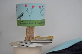 wren and wildflower linen lampshade by mogwaii design