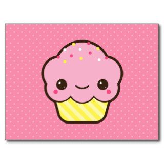 Cute Kawaii Cupcake with Sprinkles Post Card