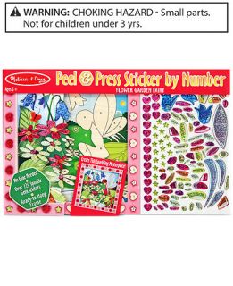 Melissa and Doug Kids Toy, Peel & Press Sticker by Number Flower Garden Fairy Set   Kids