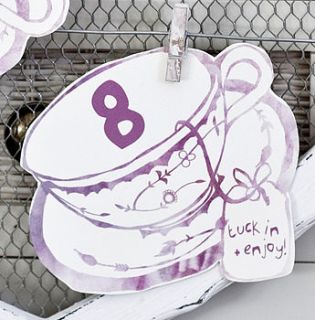 tea cup table numbers by julia eastwood