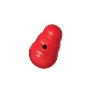 Kong Wobbler Food and Treat Dispensing Dog Toy red color  10.5" height x 7" width x 6.5" diameter  Pet Chew Toys 