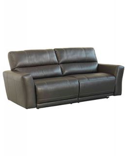 Gino Leather Reclining Sofa, Power Recliner 82W x 40D x 38H   Furniture