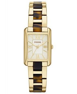 Fossil Womens Florence Tortoise and Gold Tone Stainless Steel Bracelet Watch 24x22mm ES3330   Watches   Jewelry & Watches