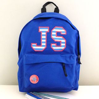 boy's personalised college style backpack bag by tillie mint