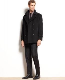 GUESS Coat, Wool Blend Double Breasted Modern Pea Coat   Coats & Jackets   Men