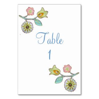 colorful flowers table number card table card