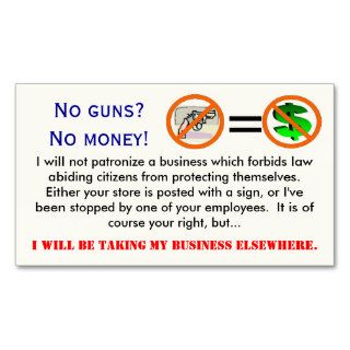 No guns  No money business card