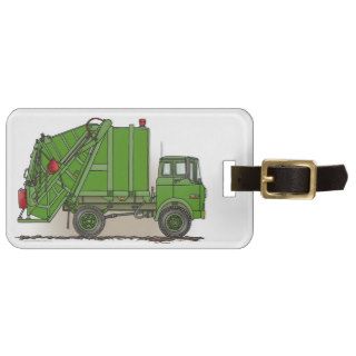 Garbage Truck Green Travel Bag Tags