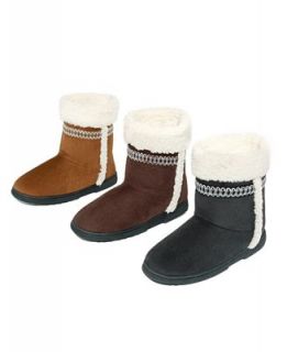 Isotoner Microsuede Sherpa Trim Boot Slippers   Shoes