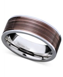Mens Tungsten Ring, Black Ceramic With Tungsten Inlay Ring   Rings   Jewelry & Watches