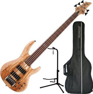 ESP LTD B205SMNS 5 String Bass Guitar w/ Stand and Gig Bag Musical Instruments