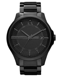 AX Armani Exchange Watch, Mens Black Ion Plated Stainless Steel Bracelet 46mm AX2104   Watches   Jewelry & Watches