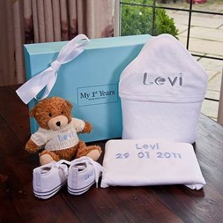 personalised white luxury gift set by my 1st years