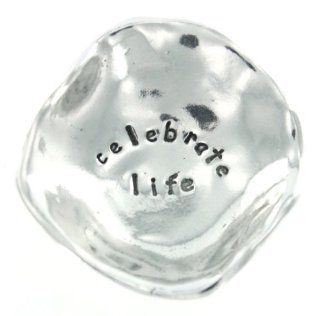 Celebrate Life Pewter Charm Bowl Jewelry Ring Holder w/ Gift Box Kitchen & Dining