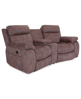 Justin II Fabric Reclining Sectional Sofa, 3 Piece Power Recliner (2 Power Motion Recliners & Console) 85W x 46D x 39H   Furniture