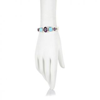 Jay King Amethyst and Turquoise Sterling Silver Cuff Bracelet